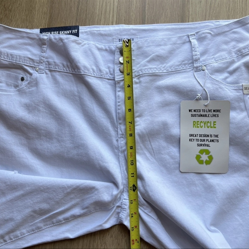 Deja Blue High Rise Distressed Skinny Jeans White Women’s Plus Size 24 - Picture 12 of 15